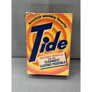 Vintage Tide Detergent Americas Washday Favorite 1 Lb 3 Oz Opened Box 1950's